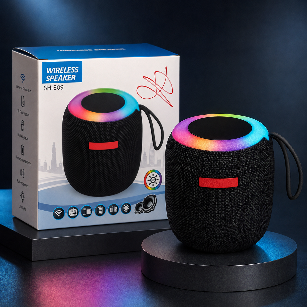 Parlante Bluetooth RGB SH-309